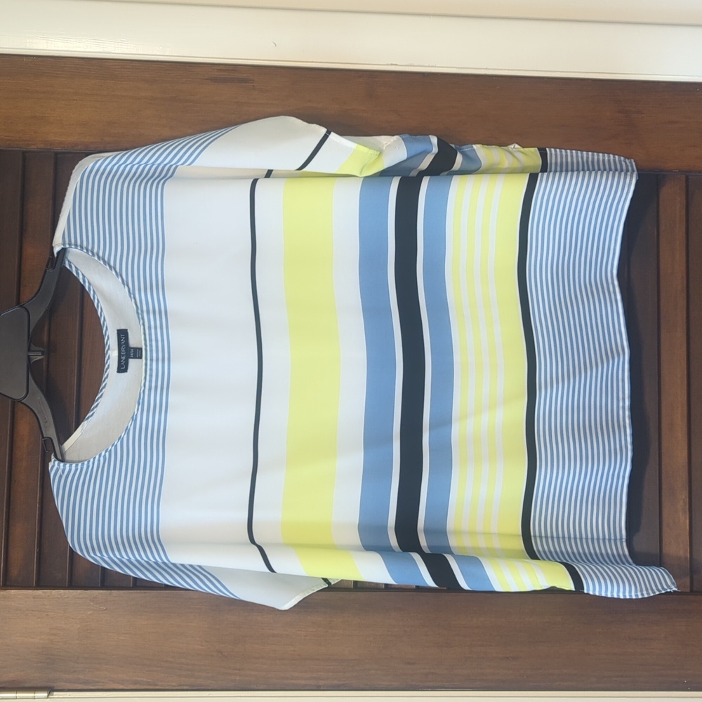 Lane Bryant 14/16 flowy dress top in blue and yellow